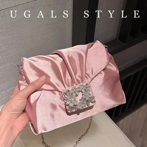 高級ブライダルウェディングバッグ パーティー プロム グリッター ブリンタッセル ラインストーン クラッチ シルクハンドバッグ レディース ディナー イブニングクラッチバッグ - Product Image 5