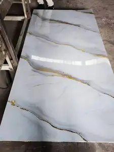 Kualitas tinggi warna emas papan lain Eropa 2mm 3mm plastik 2.4m 2.8 m PVC Panel dinding dalam ruangan PVC lembar marmer untuk dinding