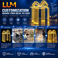 Arche de Noël LED de 3 m de haut en forme de boîte à cadeaux ouverte avec lumières LED et cadre en aluminium peint pour motif lumineux de Noël