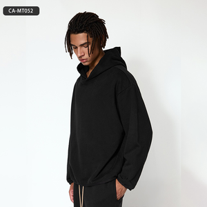 Sudadera con capucha de lana de gran tamaño Unisex personalizable-Hombres Mujeres American Streetwear Sudadera de color sólido para Otoño Invierno - Product Image 2