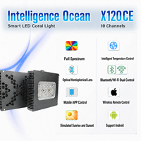 Lampe LED d'aquarium Skynuo X120CE haute performance pour coraux marins, 10 canaux, Bluetooth/Wi-Fi, intelligente pour récifs