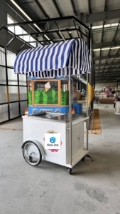 New 220V ngoài trời tổ chức sự kiện Ice Cream đứng với tán cà phê di động giỏ hàng nước trái cây bán hàng tự động trạm thực phẩm chiên giỏ hàng với tủ đông - Product Image 4