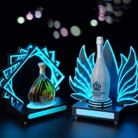 Présentateur de bouteilles LED rechargeable avec logo personnalisé sans ailes pour discothèque pour service de champagne ou décorations de fête