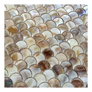 Mosaico di madreperla trasversale di lusso delle mattonelle delle coperture della squame di pesce del Fan del bagno - Product Image 1