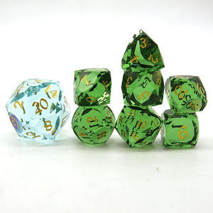 <span class=keywords><strong>D</strong></span>és en verre bleu aquatique sculptés polyédriques de haute qualité en gros, 16-24 mm, pour <span class=keywords><strong>D</strong></span>&<span class=keywords><strong>D</strong></span>/RPG, jeux de table et de cartes, lot de 7 pièces, logo personnalisé - Product Image 2