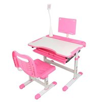 Bureau d'écriture en plastique réglable avec chaise pour étudiant, mobilier scolaire de haute qualité, ensemble bureau et chaise réglables pour étudiant