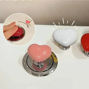 Botón de Inodoro con Forma de Corazón, Pulsador de Agua para Baño, Accesorios para el Baño - Product Image 1