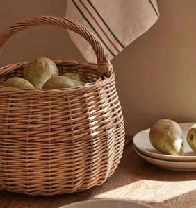 Panier à fleurs en osier bleu pour rangement, arrangement floral, pique-nique en extérieur, <span class=keywords><strong>cadeau</strong></span> - Product Image 3