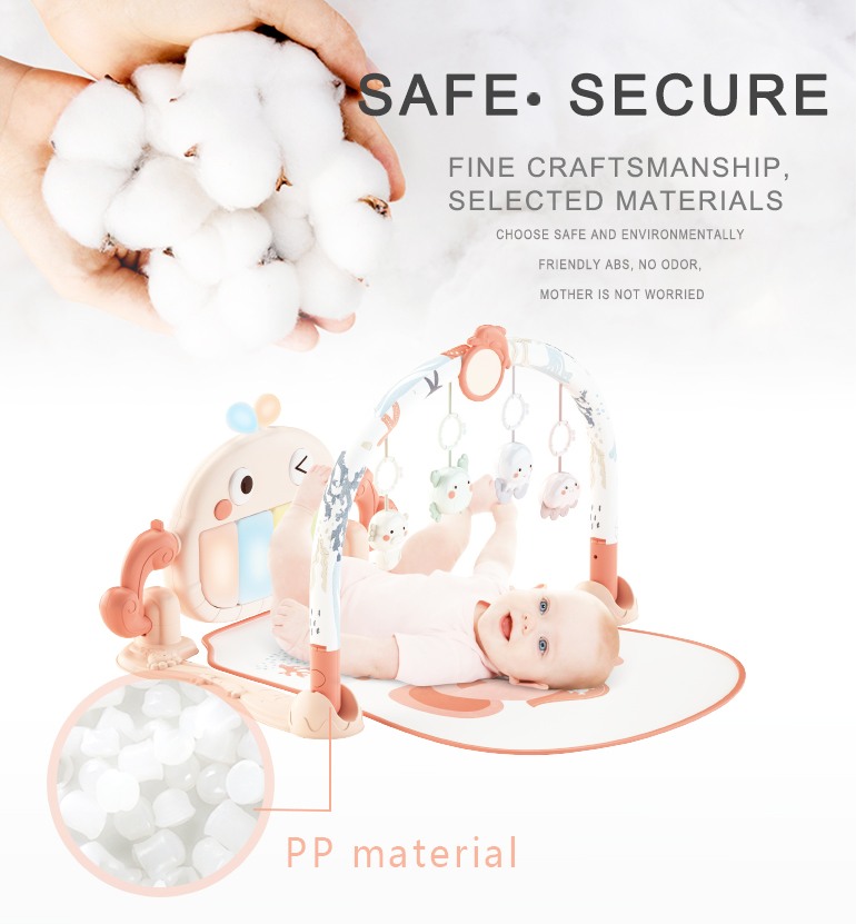 Soft infant fitness rack activity musical pedal keyboard piano gym play mat sleeping portable baby toy