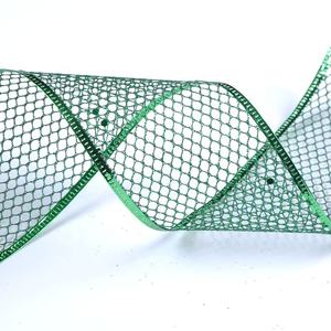 Customized Wire Edge Netting <strong>Deco</strong> <strong>Mesh</strong> <strong>Ribbon</strong> Wired for Crafts Project Decoration - Product Image 3