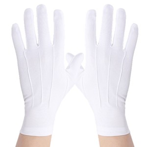 Gants d'inspection en PVC confortables et durables, en polyester, à points interlock fourchette, blancs, pour défilés, vente en gros - Product Image 4