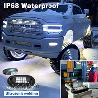 Venta al por mayor 12 en 1 12V 12W RGB LED Rock Light Wheel Underglow para Universal Car APP Control remoto Music Sync Offroad Rock Light