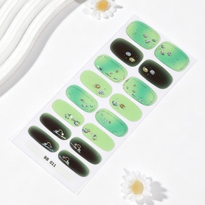 Pegatinas de Uñas Transfronterizas de <span class=keywords><strong>Gel</strong></span> de 16 Dedos, Serie <span class=keywords><strong>BB</strong></span>, Estilo Retro Instagram, sin Horno, con Luz UV, Diseño Floral/Estampado de Leopardo/Brillante - Product Image 4