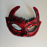 Masque de cosplay personnalisé HLC, cornes de diable rouge, masque respirant pour mascarade, accessoire de cosplay effrayant pour Halloween, fête à thème de carnaval