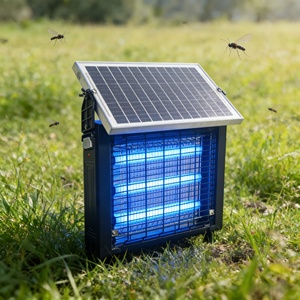 Lampe Solaire Anti-Moustiques et Anti-Mouches d'Extérieur XP711, Double Chargement USB, Étanche IPX4, Écologique pour Parc, <span class=keywords><strong>Piscine</strong></span>, Ferme, <span class=keywords><strong>Camping</strong></span> - Product Image 1