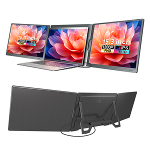 Monitor portátil S1000 de 15.3 pulgadas con 1 cable para 2 pantallas, extensor de pantalla para laptop con Type-C, FCC, CE, RoHS para uso con laptop. - Product Image 1