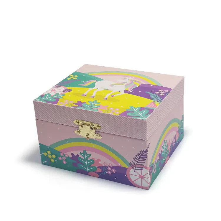 Caja de música de unicornio única personalizada, caja de almacenamiento de regalo para pendientes, caja de joyería, organizador de juguetes pequeños, caja de joyería Musical DE VIAJE PARA NIÑOS