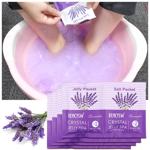 Sel de bain de pieds fait <span class=keywords><strong>maison</strong></span> à la lavande, cristaux de gelée de sel en poudre pour adoucir et blanchir, cristaux de bain de pieds DIY - Product Image 2