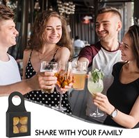 Boîte à vin en papier noir avec fenêtre, pliable, biodégradable, gaufrée, pour bonbons et cadeaux