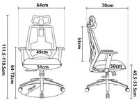 Chaise de bureau ergonomique avec base en nylon renforcé, dossier réglable, chaise d'ordinateur à roulettes pour lieu de travail commercial