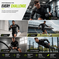 T-shirt de compression 3 zones personnalisé pour homme, soutien musculaire, ventilation laser, couche de base d'entraînement, vêtements de sport OEM sous marque privée