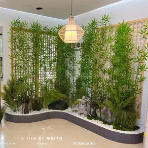 في الهواء الطلق/داخلي المناظر الطبيعية الاصطناعية الخيزران شاشة جدار البلاستيك العشب فندق فناء التقسيم تأثير شلال ل ل - Product Image 3