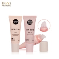 Tube cosmétique souple rose personnalisé D19 10ml-25ml pour emballage de gel à lèvres, huile, gloss, avec applicateur en silicone