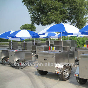 JX-HS120D Carro de Hot Dogs Profesional Comercial Móvil de Gas para Exteriores, de Aluminio, Tipo Remolque para Snacks y Comida - Product Image 4