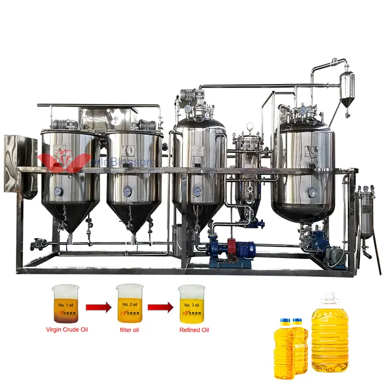 Efficiënte Plam Zonnebloemolie Extracties En Raffinage Machine Katoenzaadolie Raffinage Machine