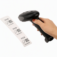 Lecteur de codes-barres HOIN avec capteur d'image CMOS 2D, charge micro USB, autonomie de 26 heures, vitesse de numérisation de 25 pouces/63 cm, pour la vente au détail