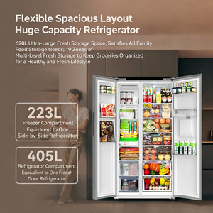 Réfrigérateur côte à côte 628L Inverter No Frost Double Porte Grande Capacité <span class=keywords><strong>avec</strong></span> Distributeur d'Eau et Machine à Glaçons - Product Image 6