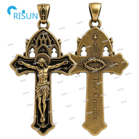 Collier Pendentif Médaille Crucifix Personnalisé Jésus Catholique, Charm Miraculeux, Croix de Protection, Médaille Crucifix Personnalisée