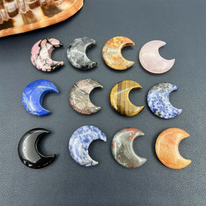 High Quality Natural Healing <strong>Chakra</strong> <strong>Stones</strong> Crystal Moon Carved <strong>Engraved</strong> Gemstone Mini Crescent Shape Jewelry Pendant - Product Image 5