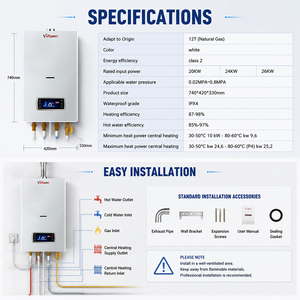 Chaudière à <span class=keywords><strong>gaz</strong></span> pour chauffage au sol 28 kW avec <span class=keywords><strong>thermostat</strong></span> intelligent Wi-Fi - Product Image 3