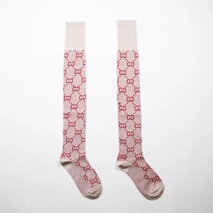 SHANXIN blanco y rosa colorido divertido invierno cálido algodón alta vestido Calcetines - Product Image 1