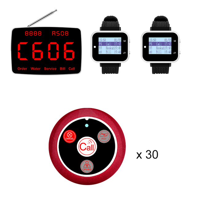 CATEL Restaurant Wireless Waiter Calling System/ Customer Table Call Button and Display Receiver Pager