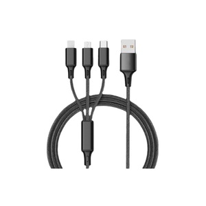 Câble de charge USB 3-en-1 en nylon tressé pour iOS et téléphones mobiles – Direct Usine - Product Image 4