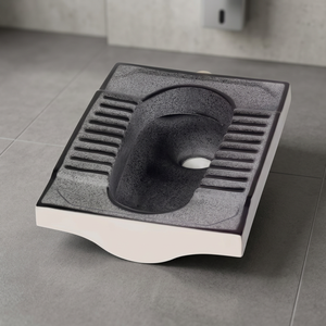 Inodoro de cerámica de grado indio, negro bicolor, moderno, tipo squat, sanitario asequible, WC de cerámica blanca, inodoro árabe tipo squat - Product Image 5