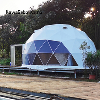Kawagebo Kamp 4M Transparent PVC Party Trade Show Luxury Outdoor Camping Glamping Igloo Geodesic Dome Hotel Tente Maison avec salle de bain