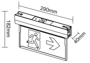 ABS + Acrylic Exit ánh sáng khẩn cấp Cá nhân hoá mô hình tùy chỉnh-khẩn cấp 3-giờ Exit chỉ số ánh sáng - Product Image 4