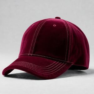 Wholesale Custom 5 Panel Velvet Baseball <b>Hat</b> 3D Embroidery Logo 100%Cotton Material Curved Brim Solid Color ODM Unisex Made - Product Image 5