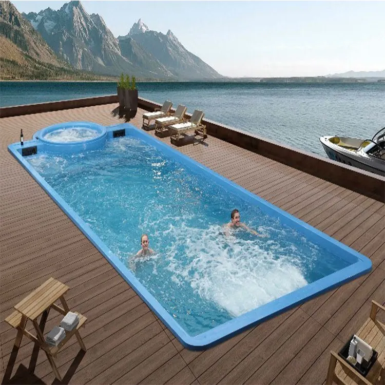 Большой открытый сборный бассейн из стекловолокна, домашний дизайн, портативный полуподземный бассейн