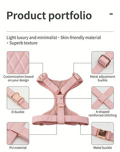Dafeel Soft Real PU <b>Leather</b> Small <b>Dog</b> <b>Harness</b> Leash Set Personalized Designer Pet <b>Harness</b> Wholesale - Product Image 3
