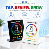 Support de paiement NFC en PVC pour avis clients, affichage de table NTAG215 RFID Tap Here, accès instantané aux avis Google, étanche, noir