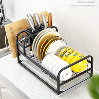 Étendoir de séchage à vaisselle réglable, armoire de cuisine en acier inoxydable à 2 niveaux, égouttoir de vaisselle