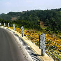 Barrière de sécurité routière en câble métallique flexible, garde-corps pour autoroute et route, en acier galvanisé, haute résistance, non-réfléchissant