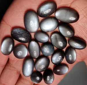 พลอยออบซิเดียนสีเงินธรรมชาติขัดจำนวนมากทำด้วยมือทรงรีตัดหลวมอัญมณีออบซิเดียนธรรมชาติอันมีเอกลักษณ์เฉพาะตัว - Product Image 6