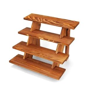 Wooden Tiered Display Rack 4 <b>Shelf</b> Durable Storage For Desserts Snacks Plants Home Decor - Product Image 5