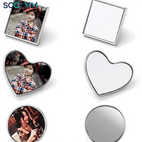 SCCFMM 60 piezas Botones de sublimación para transferencia térmica, base en blanco para coser, para manualidades DIY