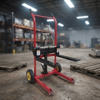Chariot élévateur manuel pliable portable de 200 kg, transpalette léger personnalisé pour le stockage en intérieur